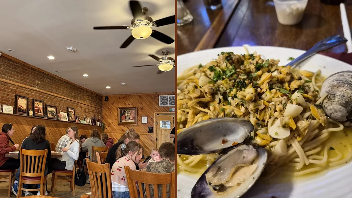 Italian dishes served in a cozy dining room.