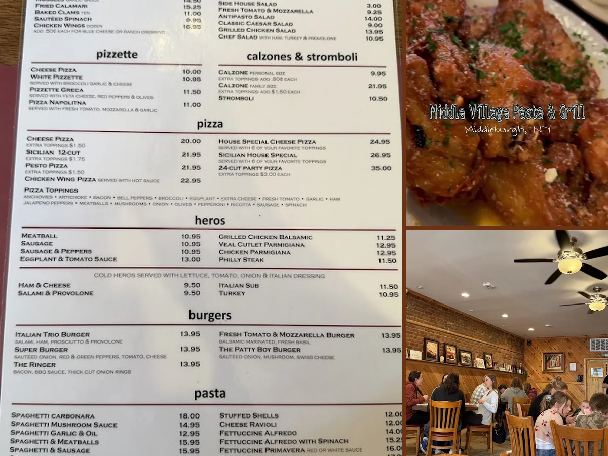 Italian dishes served in a cozy dining room.